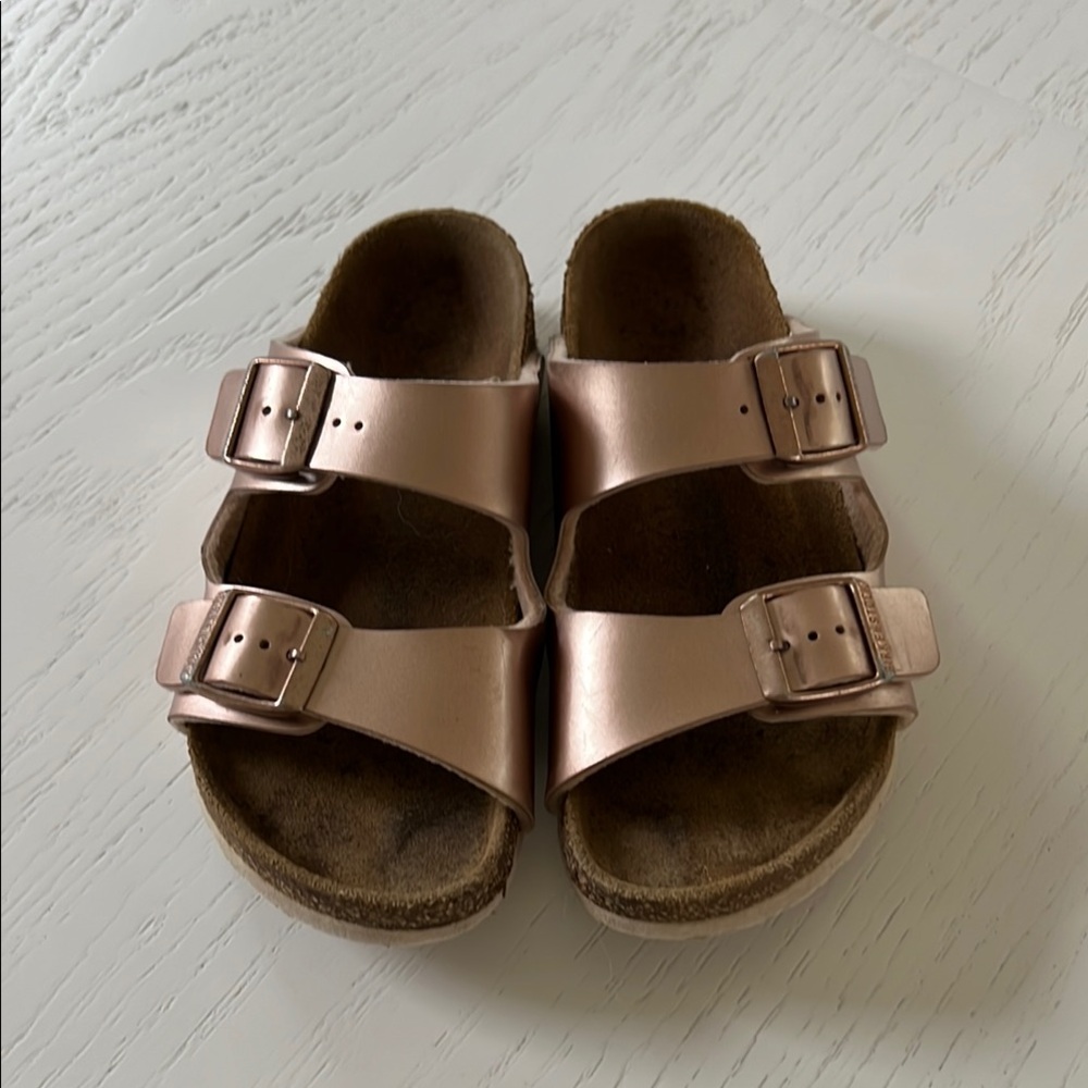 Birkenstock Rose Gold Sandals with Adjustable Straps